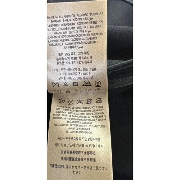 Burberry Raynefield Military Black Cape Womens Size S/M Wool Blend Fringe - Picture 10 of 16